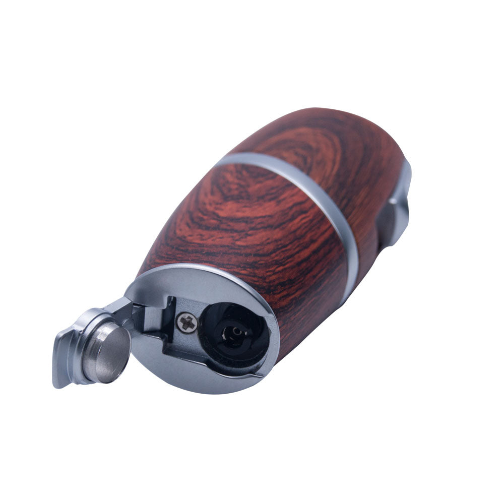 Wooden Finish Triple Jet Torch Lighter Adjustable Flame W/ Cigar Puncher Light