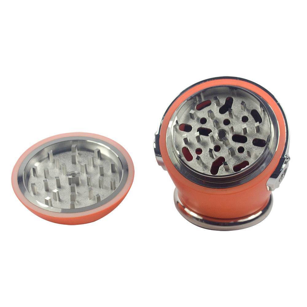 3" 4 PC 3D Copper Metal Skull in Helmet Tobacco Herb Spice Grinder Smoke Crusher