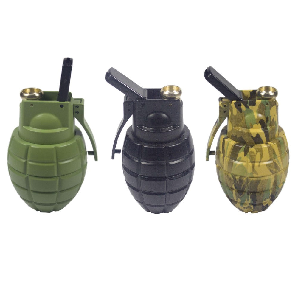 2.7"4 PC 3D Grenade Tobacco Herb Spice Grinder with Hookah on Top Halloween gift