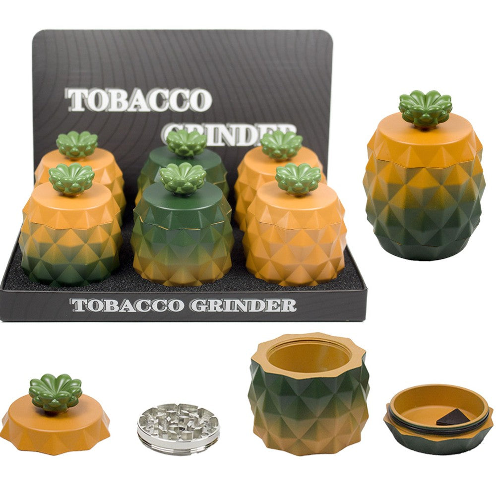1.8" 4PC Pineapple Spice Herb Tobacco Grinder Crusher Gift Kitchen