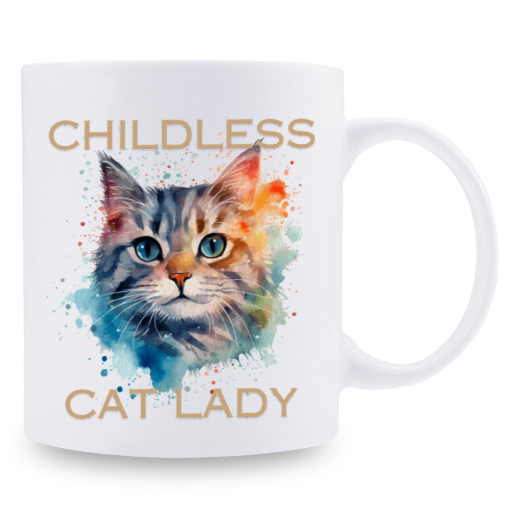 11 oz,3A grade, 330 ml, 2024 vote , Funny Ceramic mug Childless Cat Lady 2024 cup funny mug, best Halloween Christmas gift coffe cup