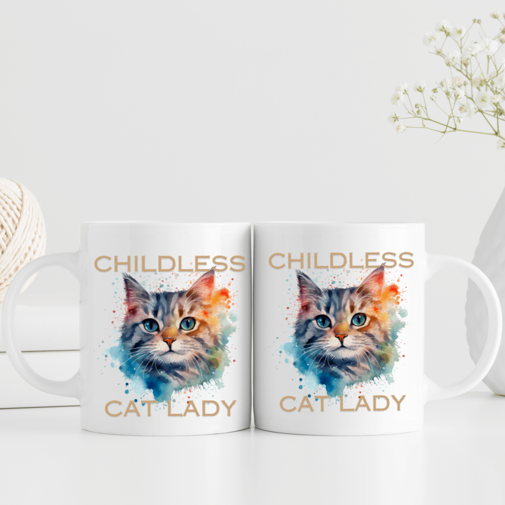 11 oz,3A grade, 330 ml, 2024 vote , Funny Ceramic mug Childless Cat Lady 2024 cup funny mug, best Halloween Christmas gift coffe cup