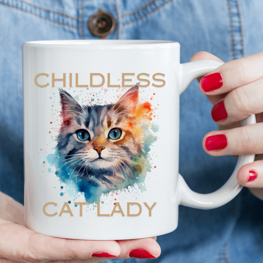 11 oz,3A grade, 330 ml, 2024 vote , Funny Ceramic mug Childless Cat Lady 2024 cup funny mug, best Halloween Christmas gift coffe cup