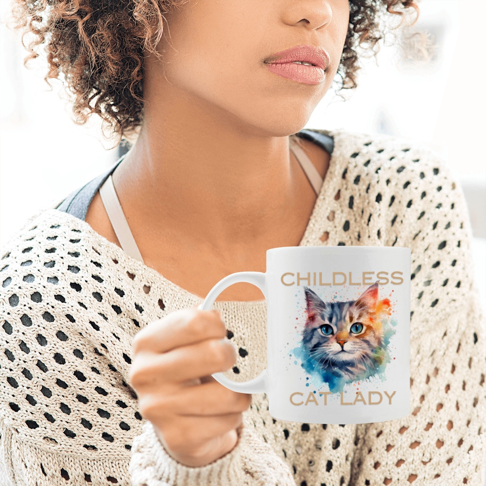 11 oz,3A grade, 330 ml, 2024 vote , Funny Ceramic mug Childless Cat Lady 2024 cup funny mug, best Halloween Christmas gift coffe cup