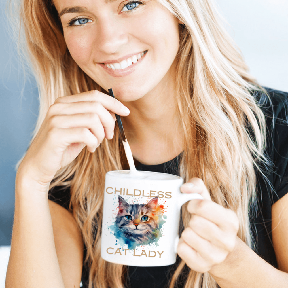 11 oz,3A grade, 330 ml, 2024 vote , Funny Ceramic mug Childless Cat Lady 2024 cup funny mug, best Halloween Christmas gift coffe cup
