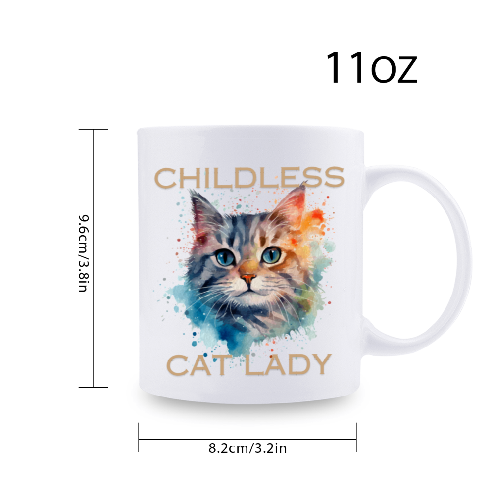 11 oz,3A grade, 330 ml, 2024 vote , Funny Ceramic mug Childless Cat Lady 2024 cup funny mug, best Halloween Christmas gift coffe cup