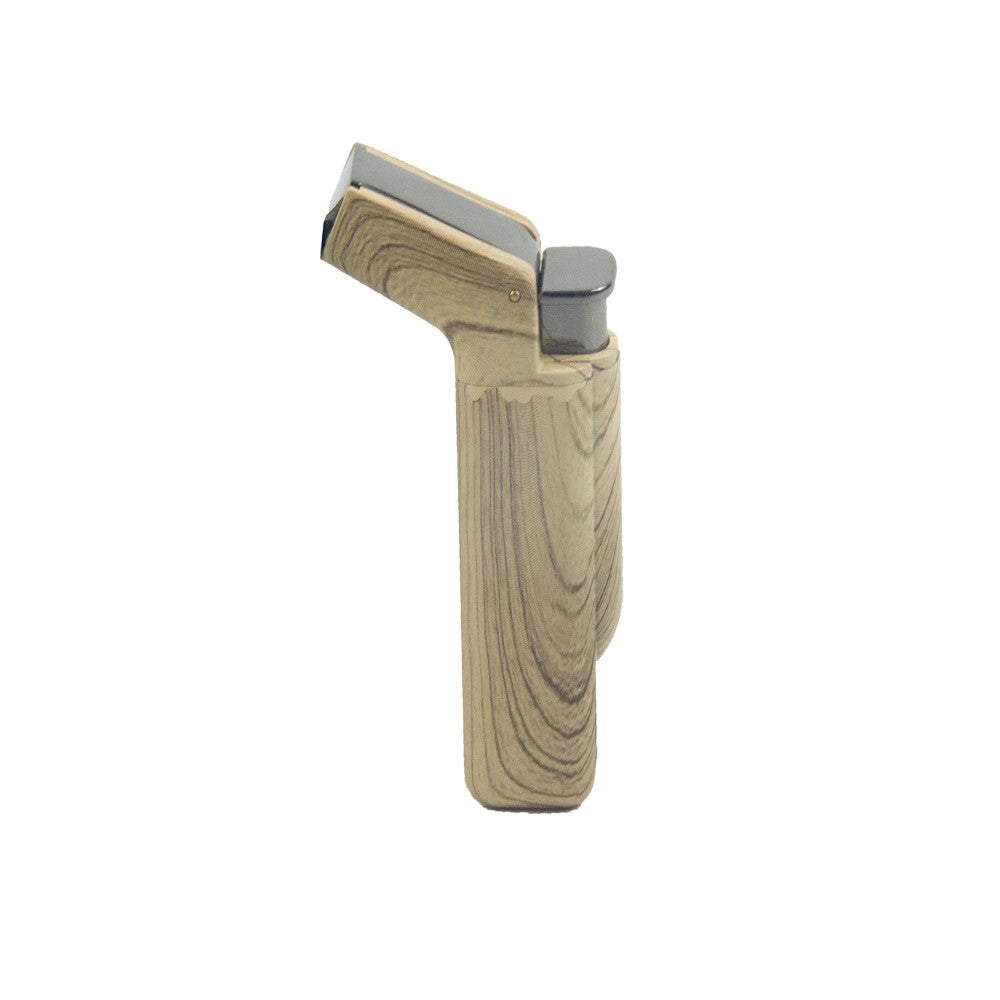 Wooden Finish Double Jet Torch Lighter Adjustable Flame Dark Wood Color