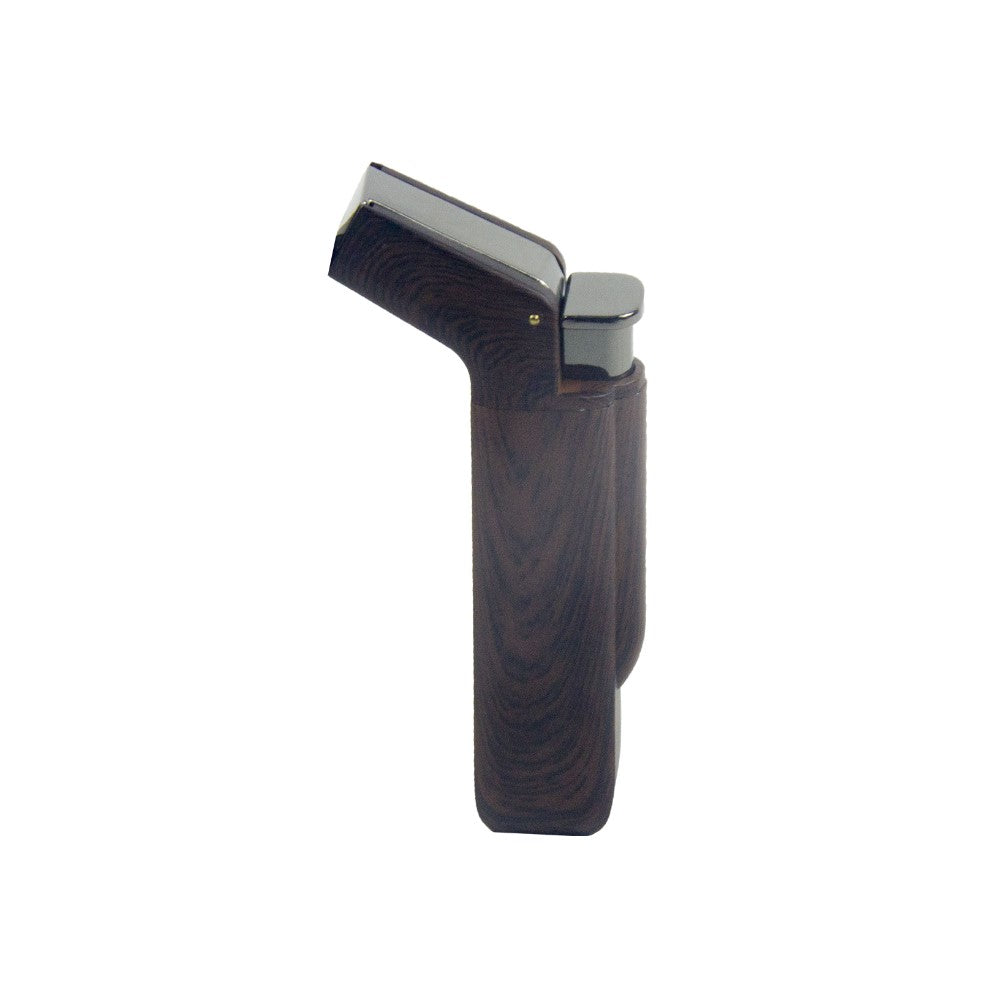 Wooden Finish Double Jet Torch Lighter Adjustable Flame Dark Wood Color