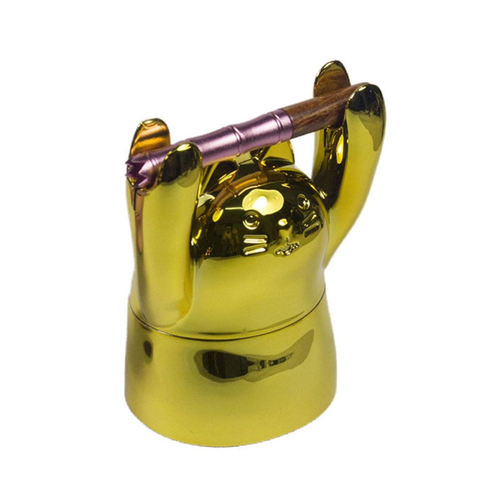 1.5" Tobacco Herb Grinder Spice Herbal 4 PC Smoke Crusher 3D Cat Hands up Holder