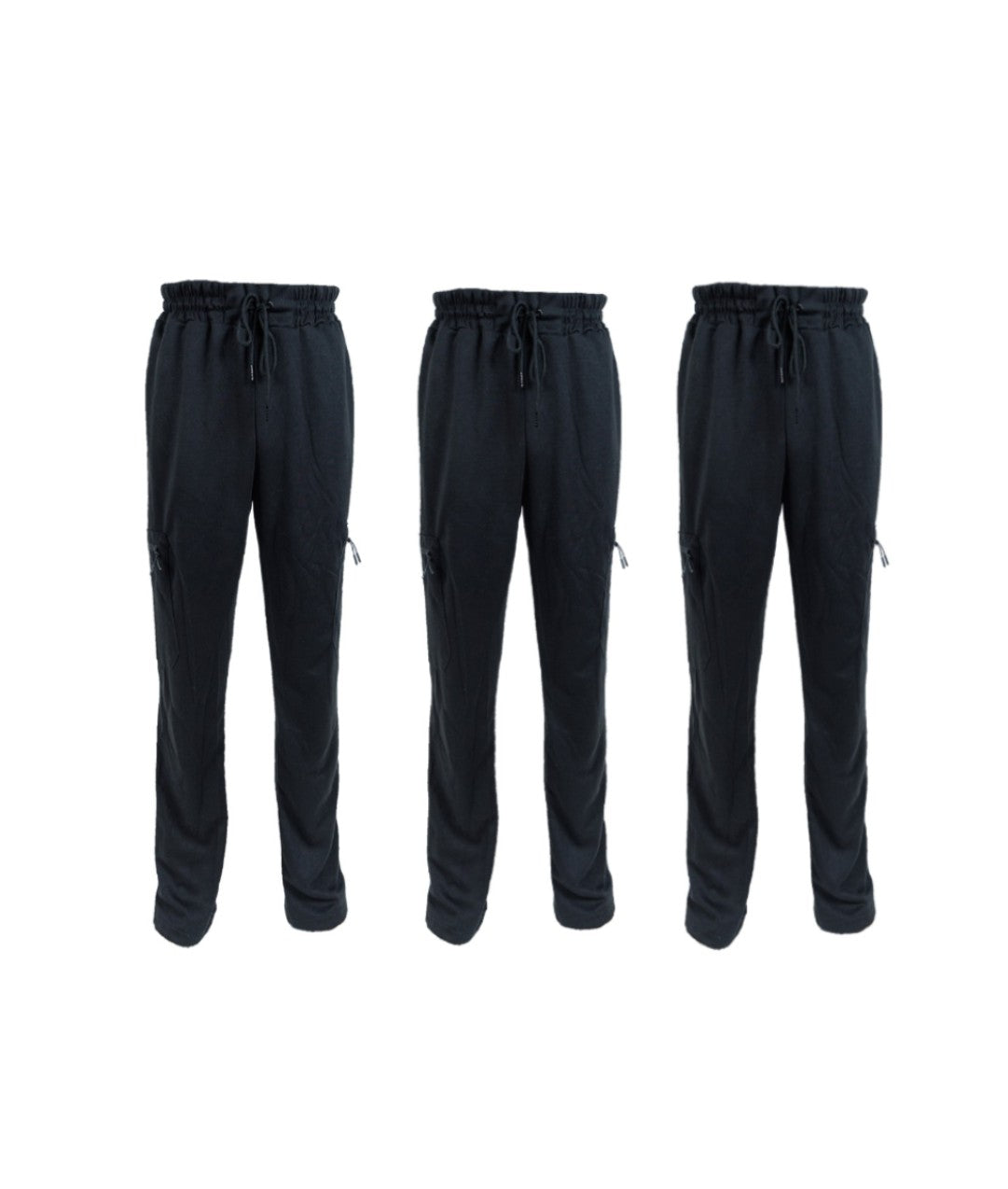 3 Pack Men's Fleece Lined Slim Fit Casual Tech Jogger Sweatpants Zipper Pockets