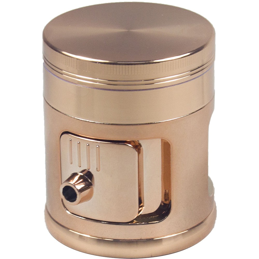 2.4" 4 Piece Tobacco Grinder LED Light Pouring Hole Big Windows Silding Door
