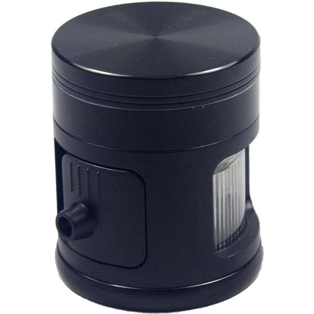 2.4" 4 Piece Tobacco Grinder LED Light Pouring Hole Big Windows Silding Door
