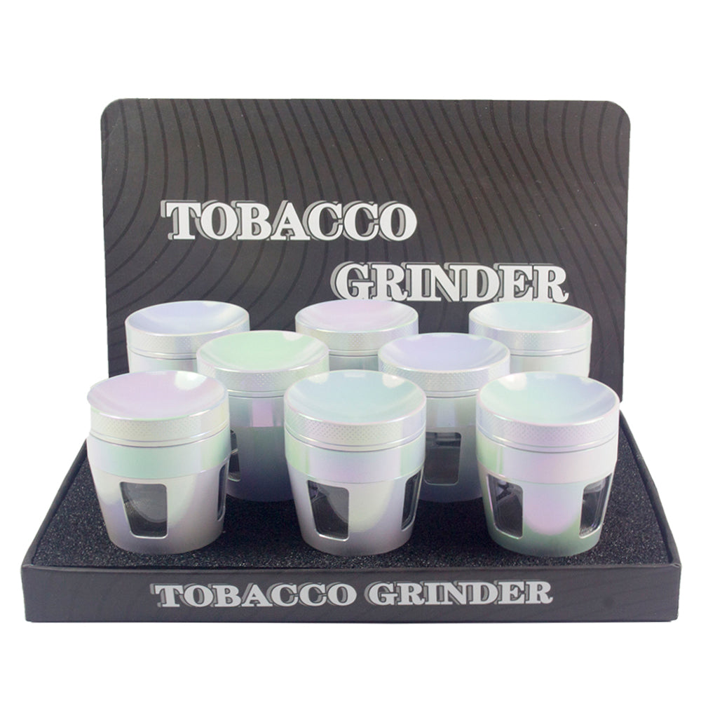 1.9" Tobacco Herb Spice 4 PC Iridescent Spice Crusher with Mesh Filter Grinder