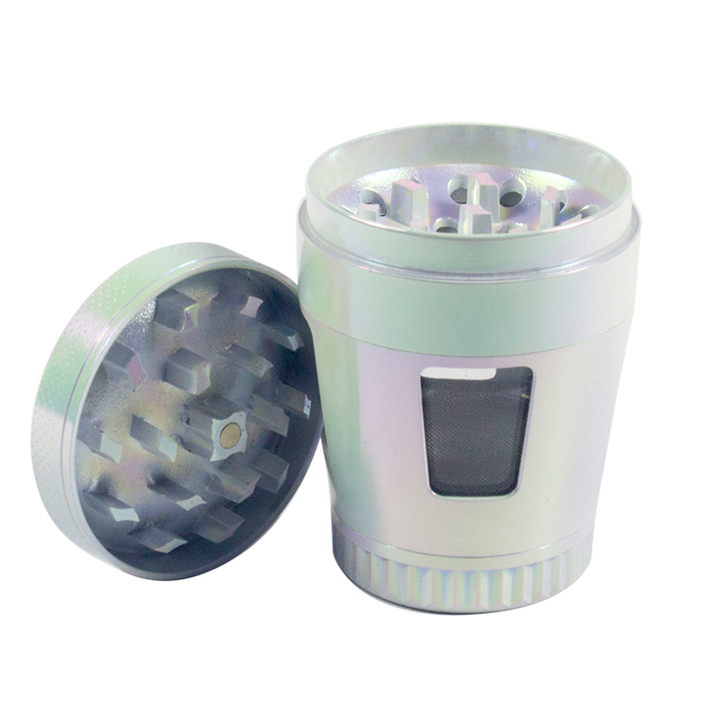 1.9" Tobacco Herb Spice 4 PC Iridescent Spice Crusher with Mesh Filter Grinder