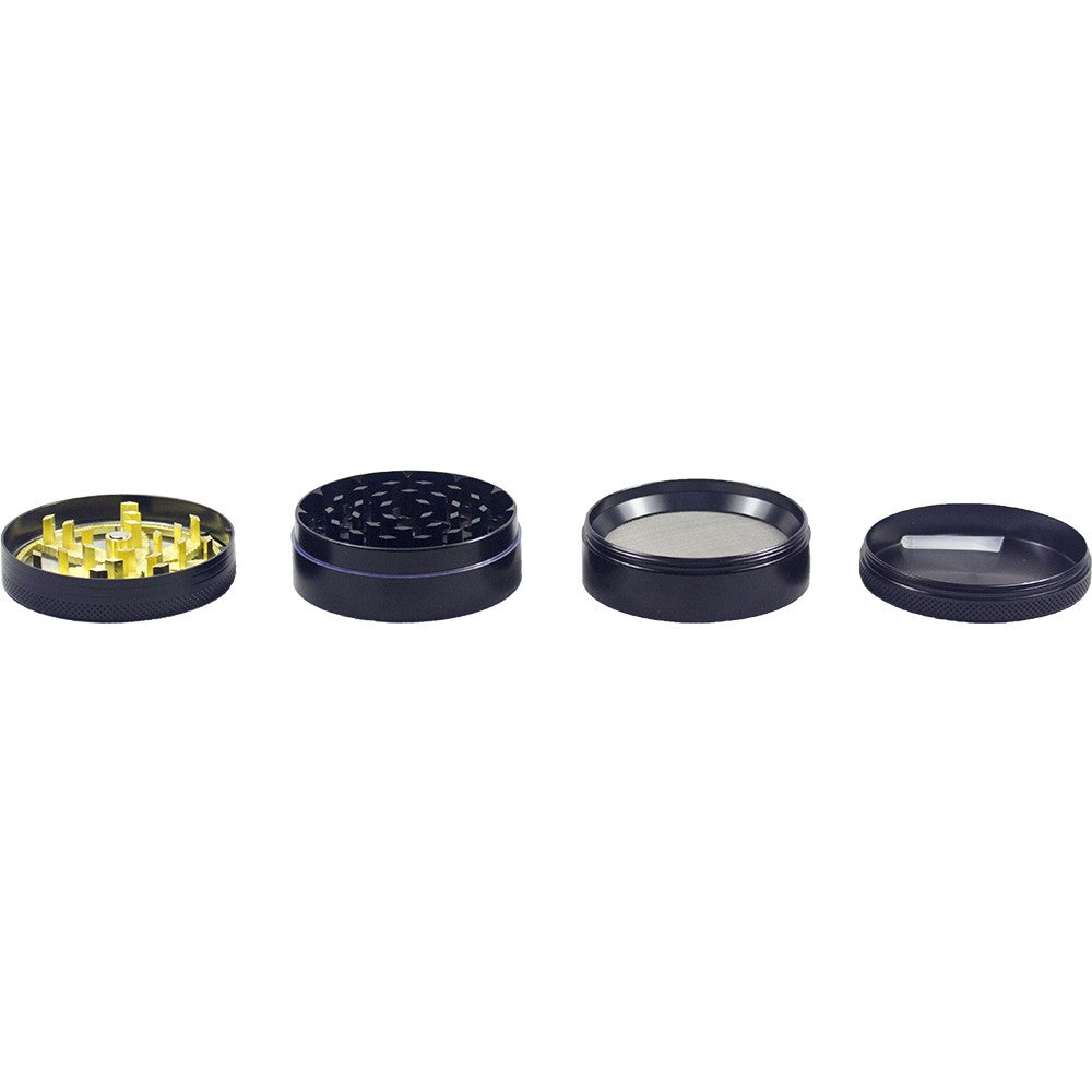 2.4" 4 Pc Metal Tobacco Herb Spice Grinder Smoke Crusher Leaf design gift