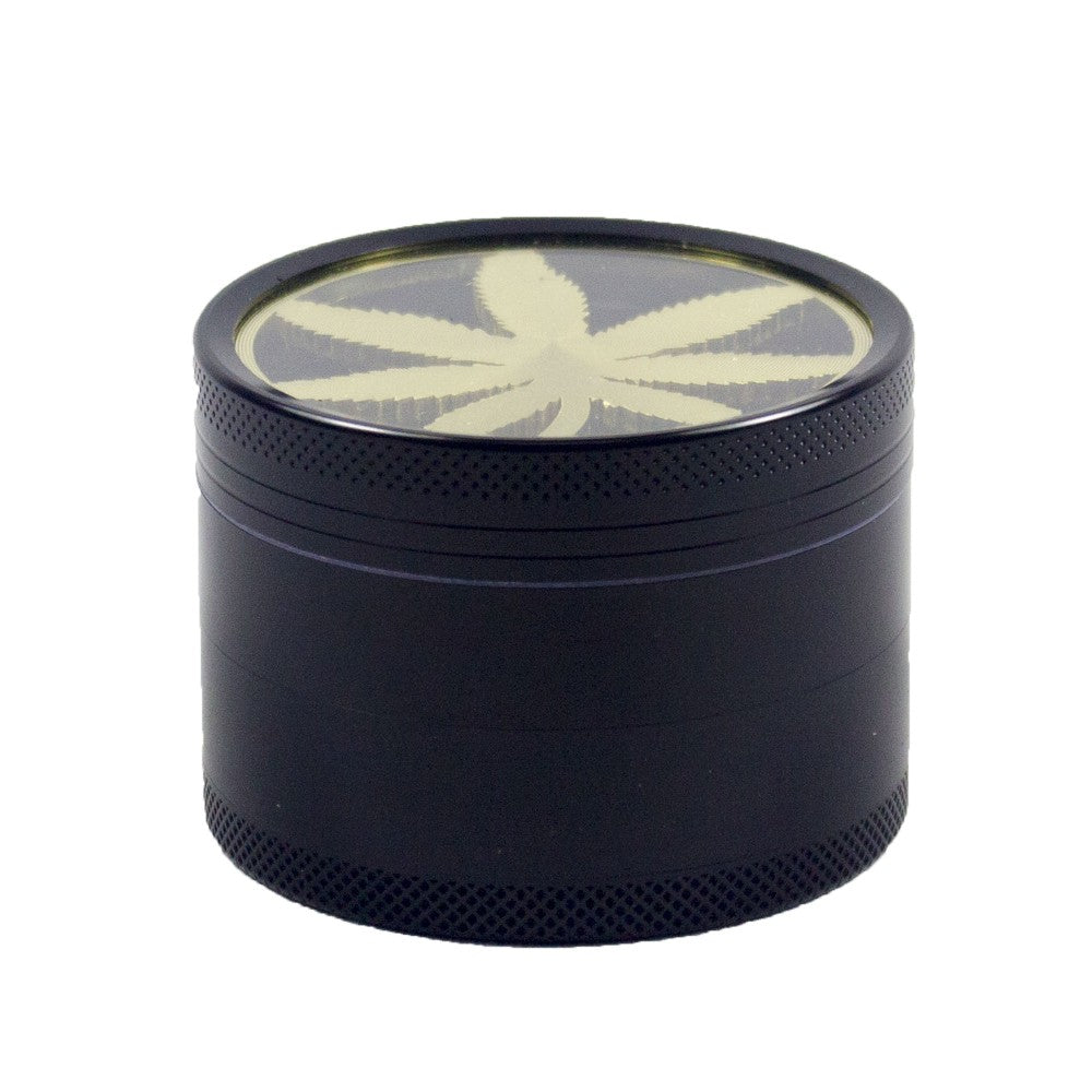 2.4" 4 Pc Metal Tobacco Herb Spice Grinder Smoke Crusher Leaf design gift