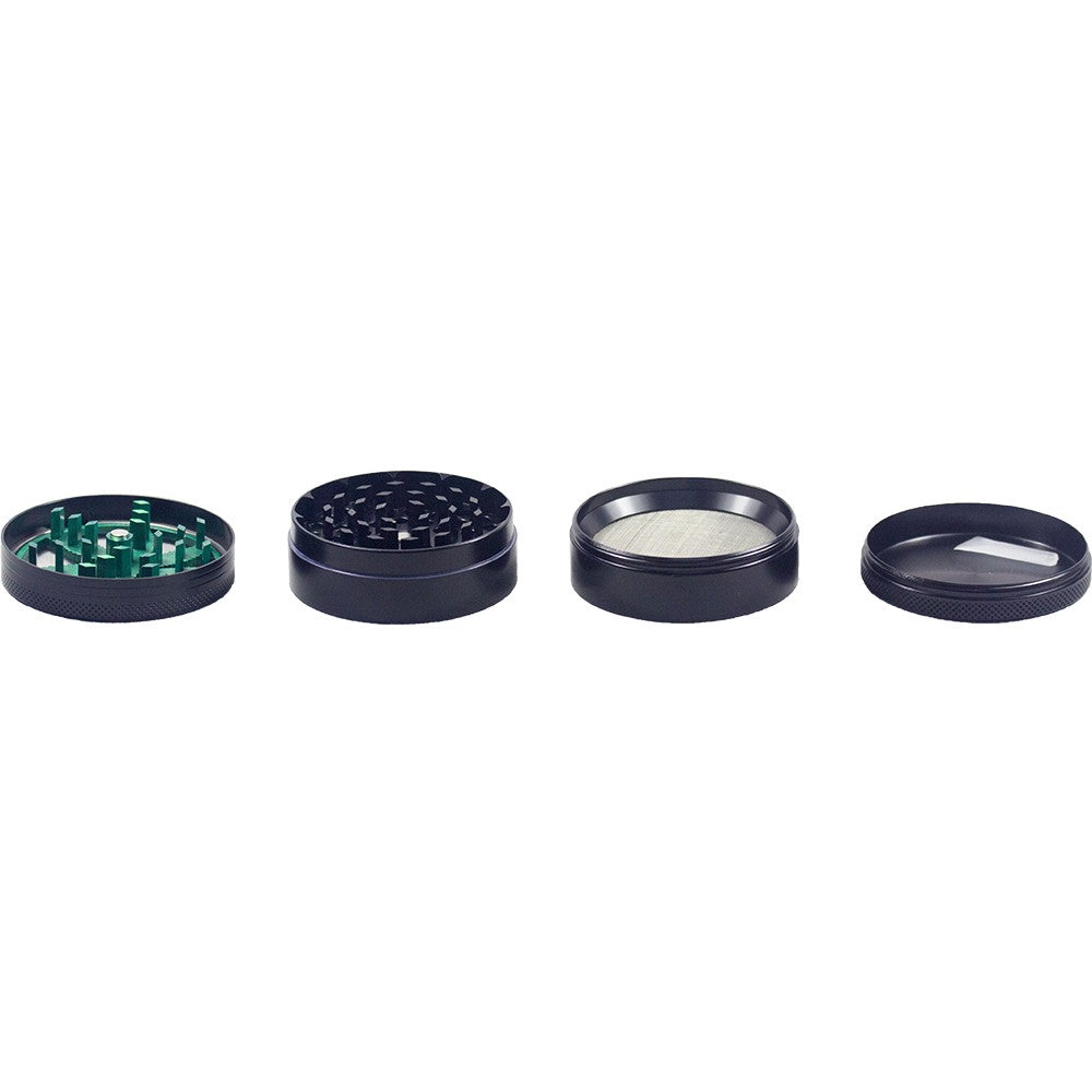 2.4" 4 Pc Metal Tobacco Herb Spice Grinder Smoke Crusher Leaf design gift
