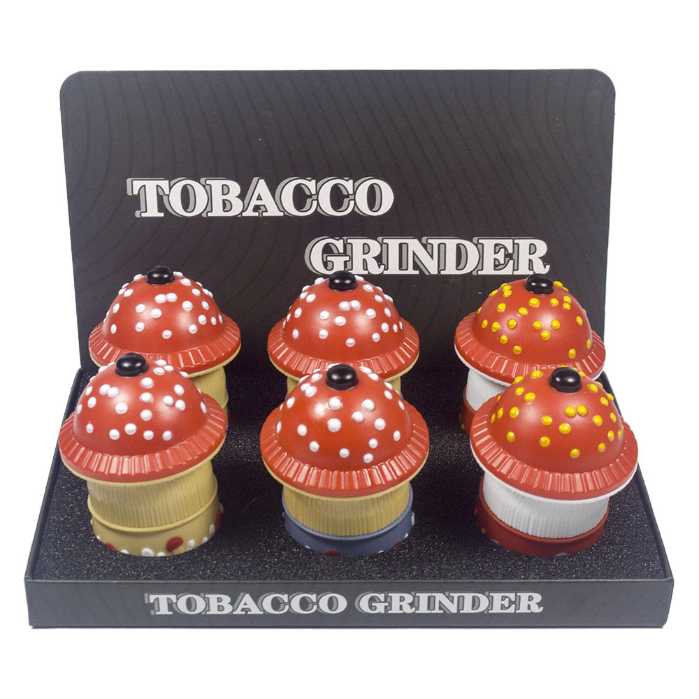 4 Parts Mushroom-Shaped Herb & Spice Grinder - Durable Plastic with Metal Core