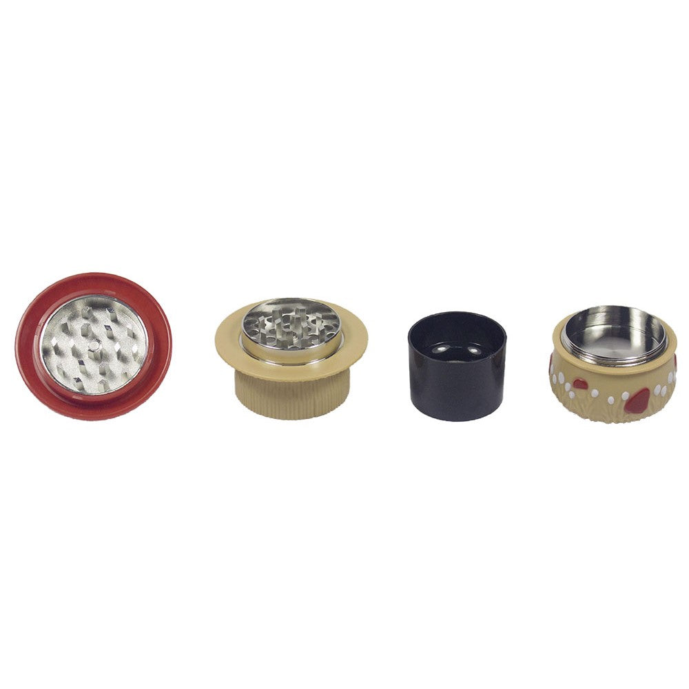 4 Parts Mushroom-Shaped Herb & Spice Grinder - Durable Plastic with Metal Core