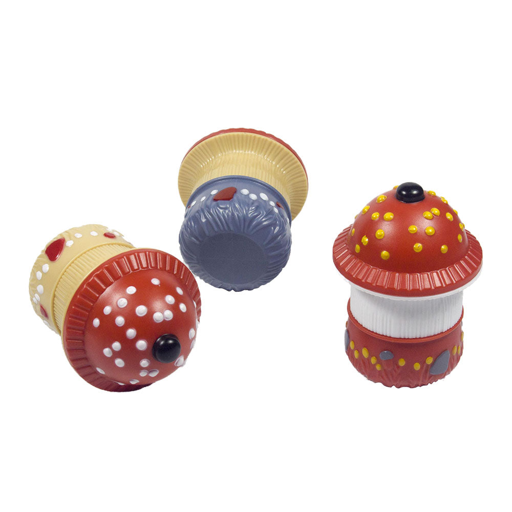 4 Parts Mushroom-Shaped Herb & Spice Grinder - Durable Plastic with Metal Core