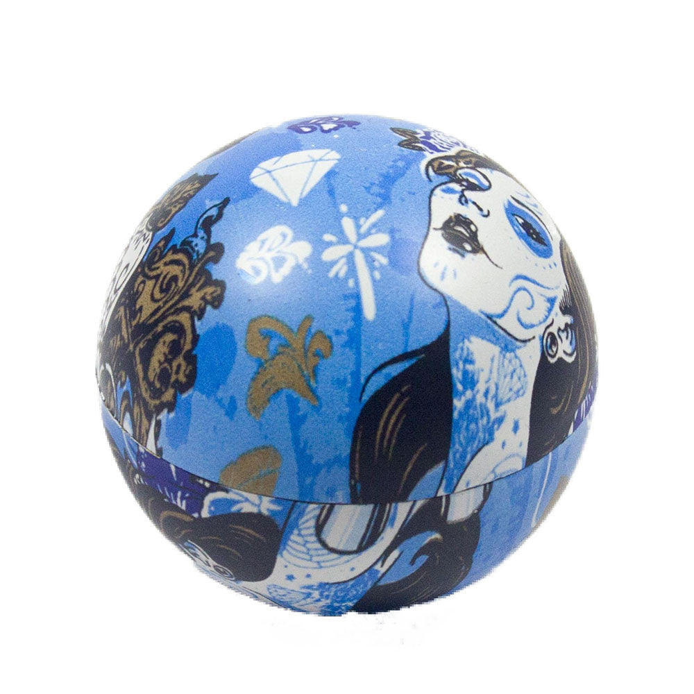3-Part Metal Tobacco Grinder with Decorative Sugar Skull Design - Portable Herb