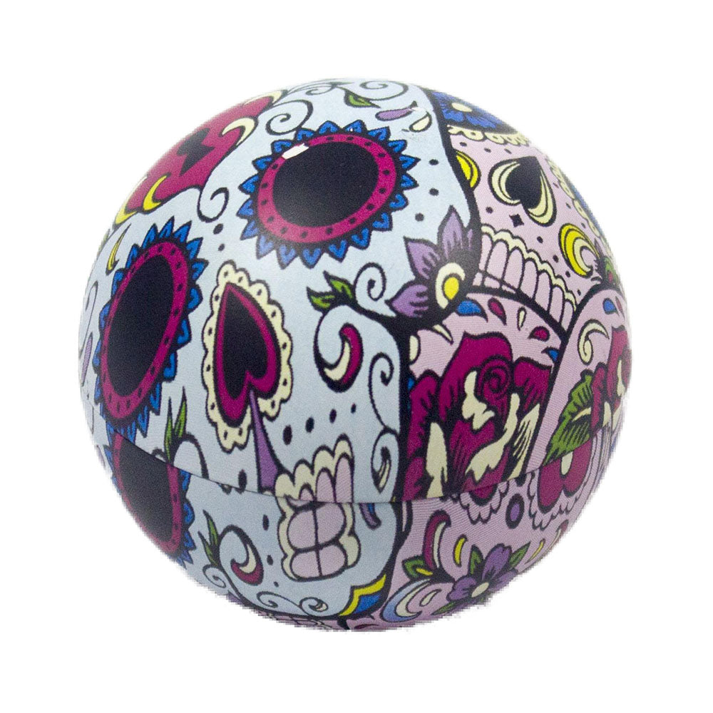 3-Part Metal Tobacco Grinder with Decorative Sugar Skull Design - Portable Herb