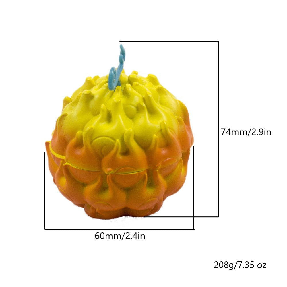 3 Parts 3D Devil Fruit Design Herb Grinder for Spices and Tobacco Novelty METAL