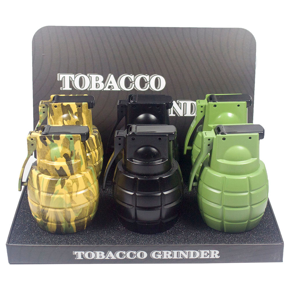 2.7"4 PC 3D Grenade Tobacco Herb Spice Grinder with Hookah on Top Halloween gift