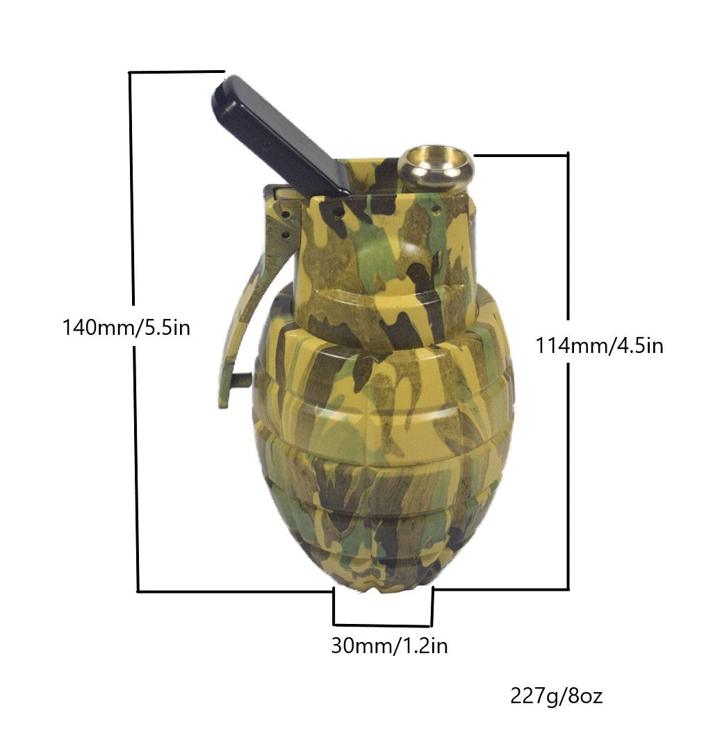 2.7"4 PC 3D Grenade Tobacco Herb Spice Grinder with Hookah on Top Halloween gift