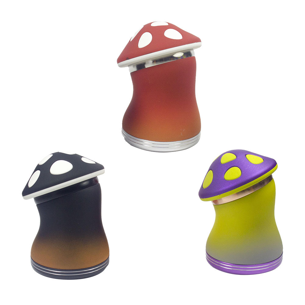 3" 4Pc Metal Mushroom Tobacco Herb Spice Grinder Smoke Crusher Halloween gift