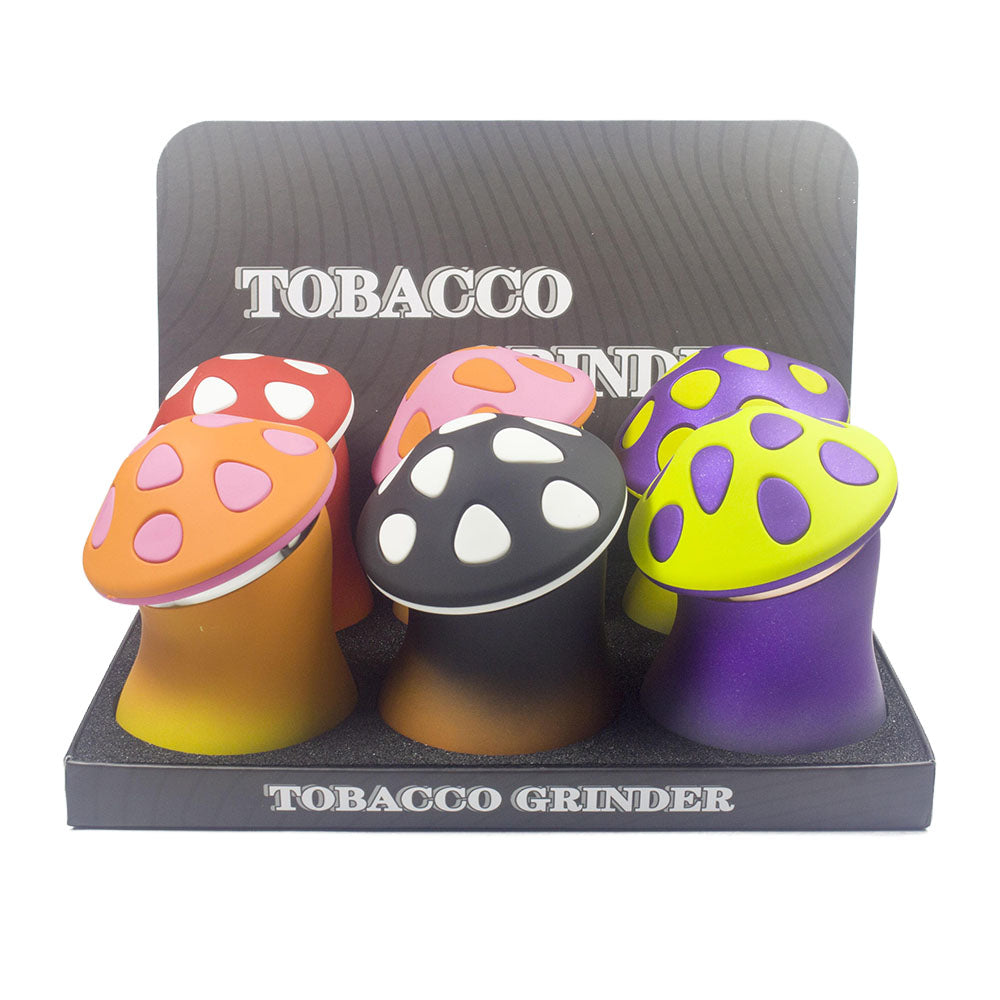 3" 4Pc Metal Mushroom Tobacco Herb Spice Grinder Smoke Crusher Halloween gift