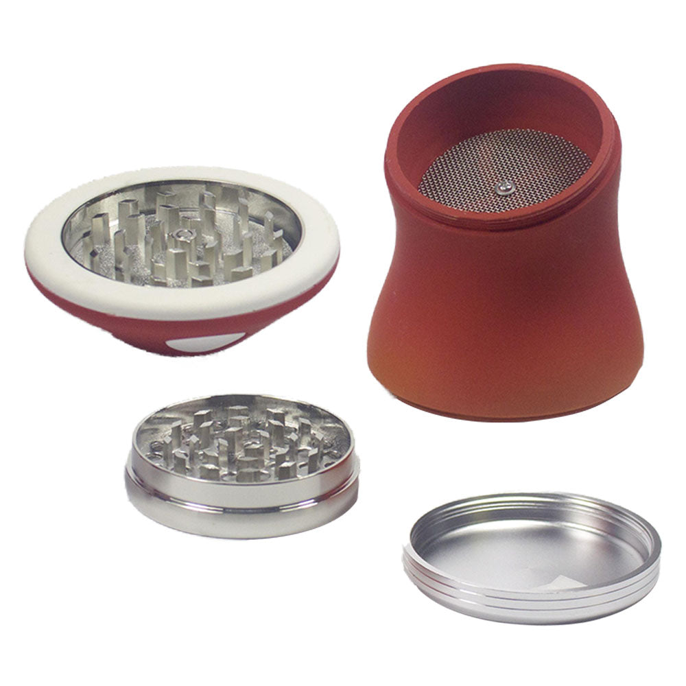 3" 4Pc Metal Mushroom Tobacco Herb Spice Grinder Smoke Crusher Halloween gift