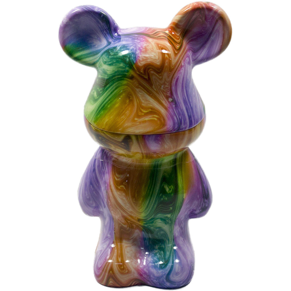 5.5" H 4PC Colorful Fluid Bear Marble-Patterned Grinders Tobacco Herb Spice Gift