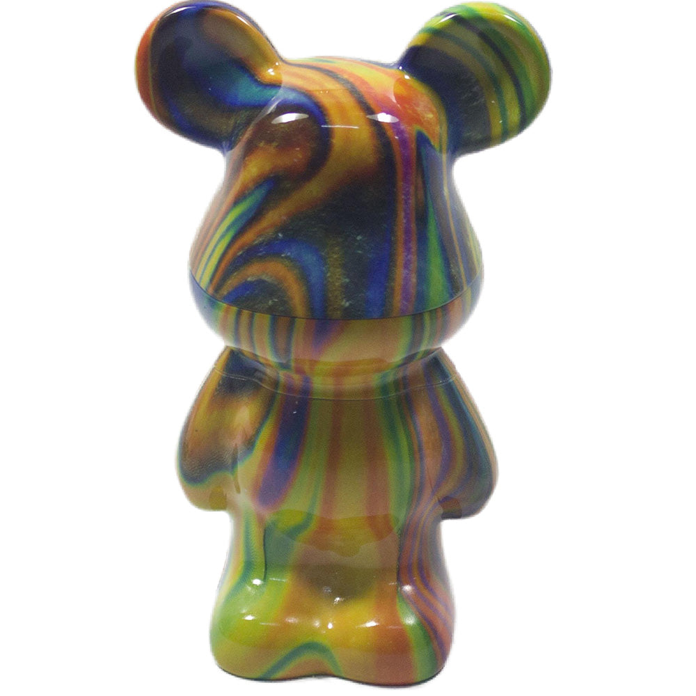 5.5" H 4PC Colorful Fluid Bear Marble-Patterned Grinders Tobacco Herb Spice Gift