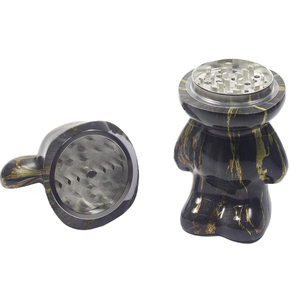 5.5" H 4PC Colorful Fluid Bear Marble-Patterned Grinders Tobacco Herb Spice Gift