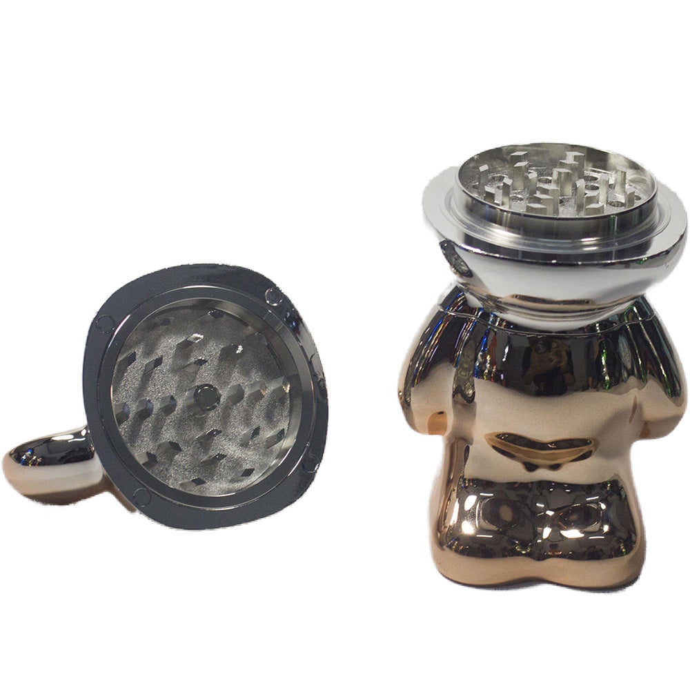 5.5" H 4PC Colorful Metallic Bear -Patterned Grinders Tobacco Herb Spice Gift