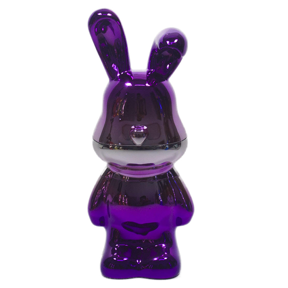 6.5" H 4PC Colorful Metallic Bunny -Patterned Grinders Tobacco Herb Spice Gift