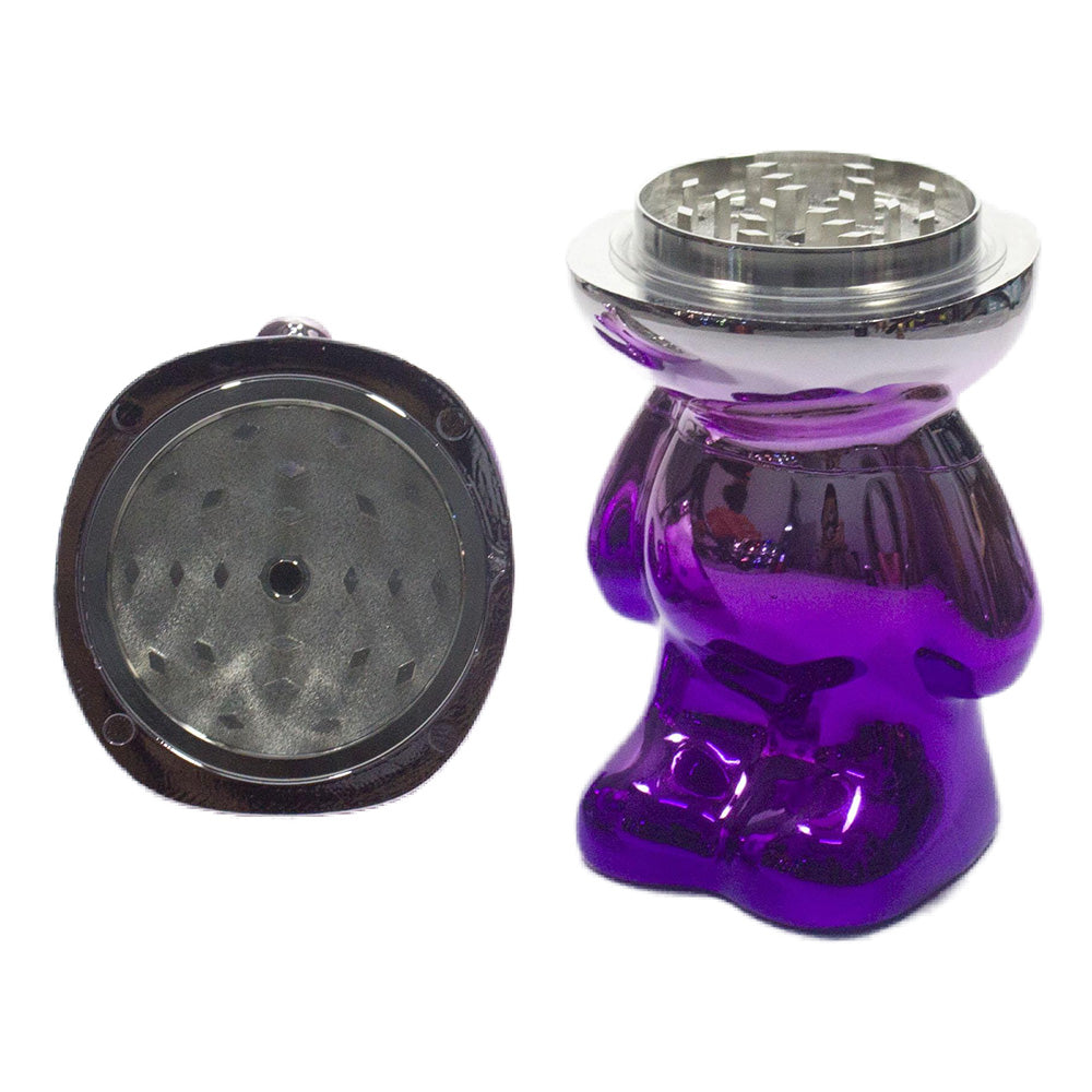 6.5" H 4PC Colorful Metallic Bunny -Patterned Grinders Tobacco Herb Spice Gift