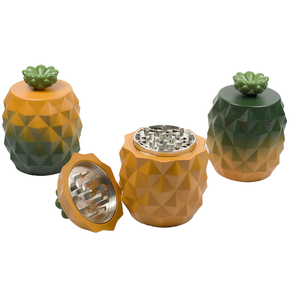1.8" 4PC Pineapple Spice Herb Tobacco Grinder Crusher Gift Kitchen