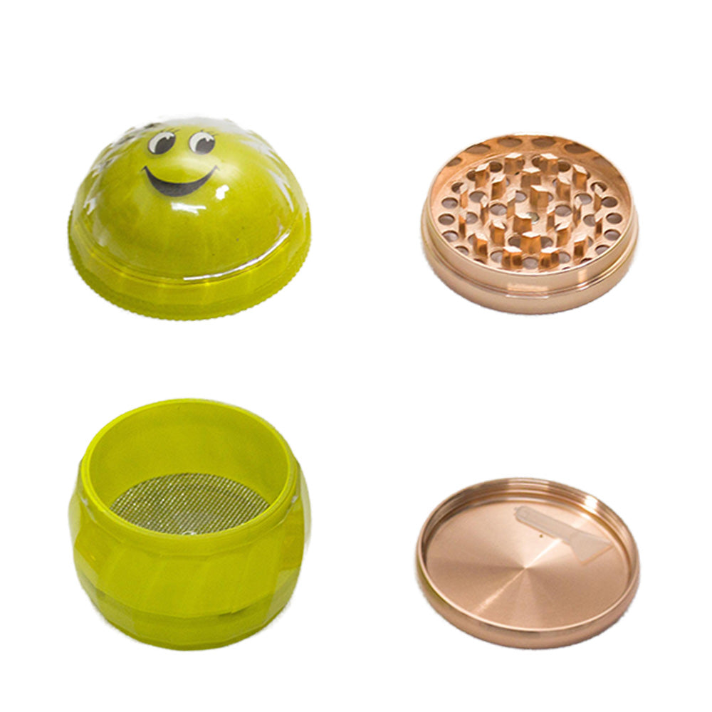 2.3" Funny Face Spice Herb Tobacco Manual smoke Grinder 4 Piece Crusher Gift