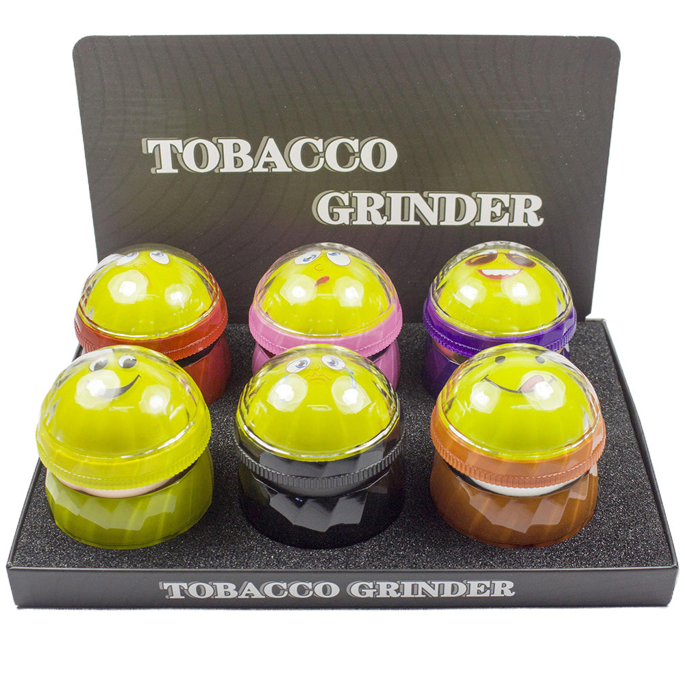 2.3" Funny Face Spice Herb Tobacco Manual smoke Grinder 4 Piece Crusher Gift