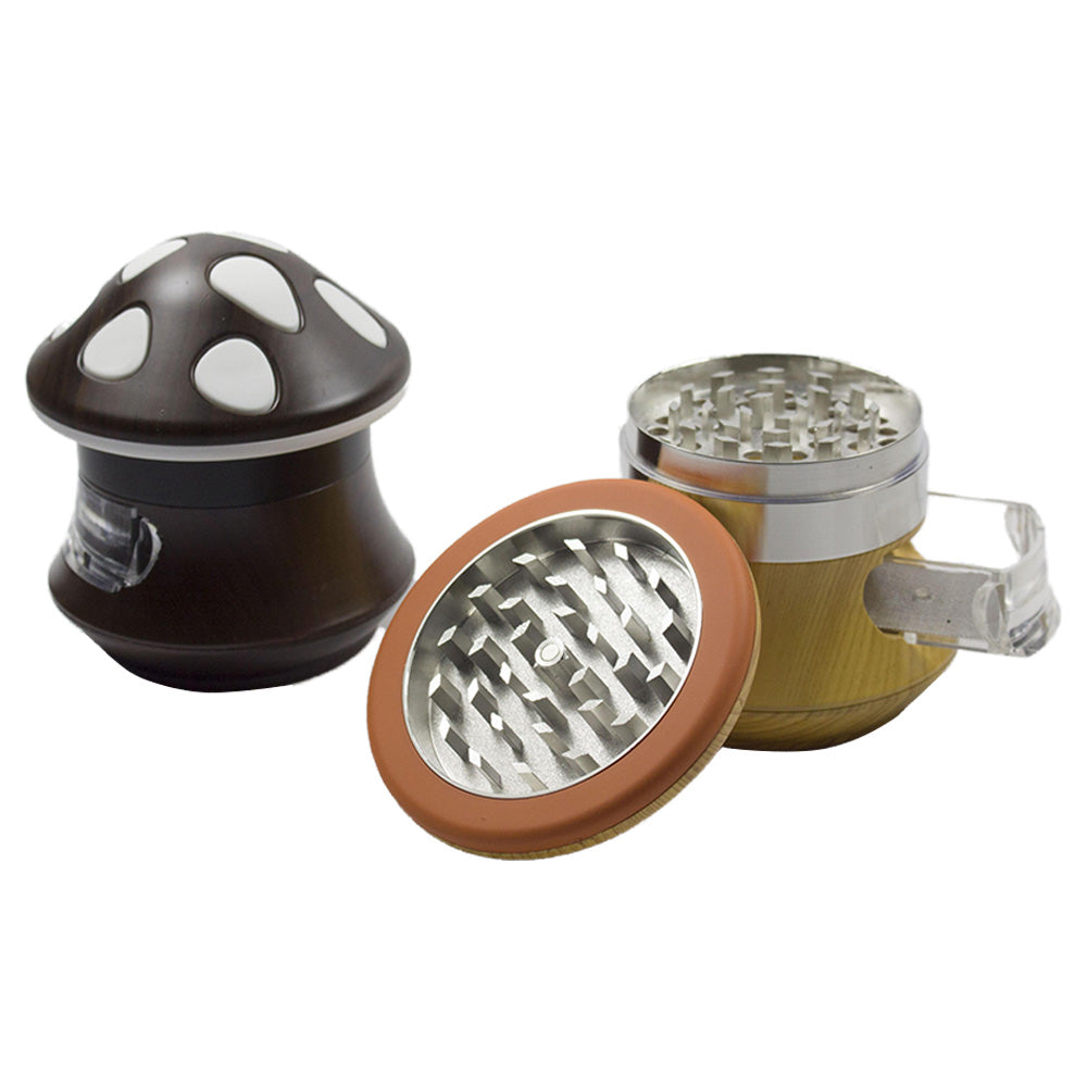 3" Premium 4 Layer Mushroom Grinder With Drawer Herb Spice Crusher for Kitchen