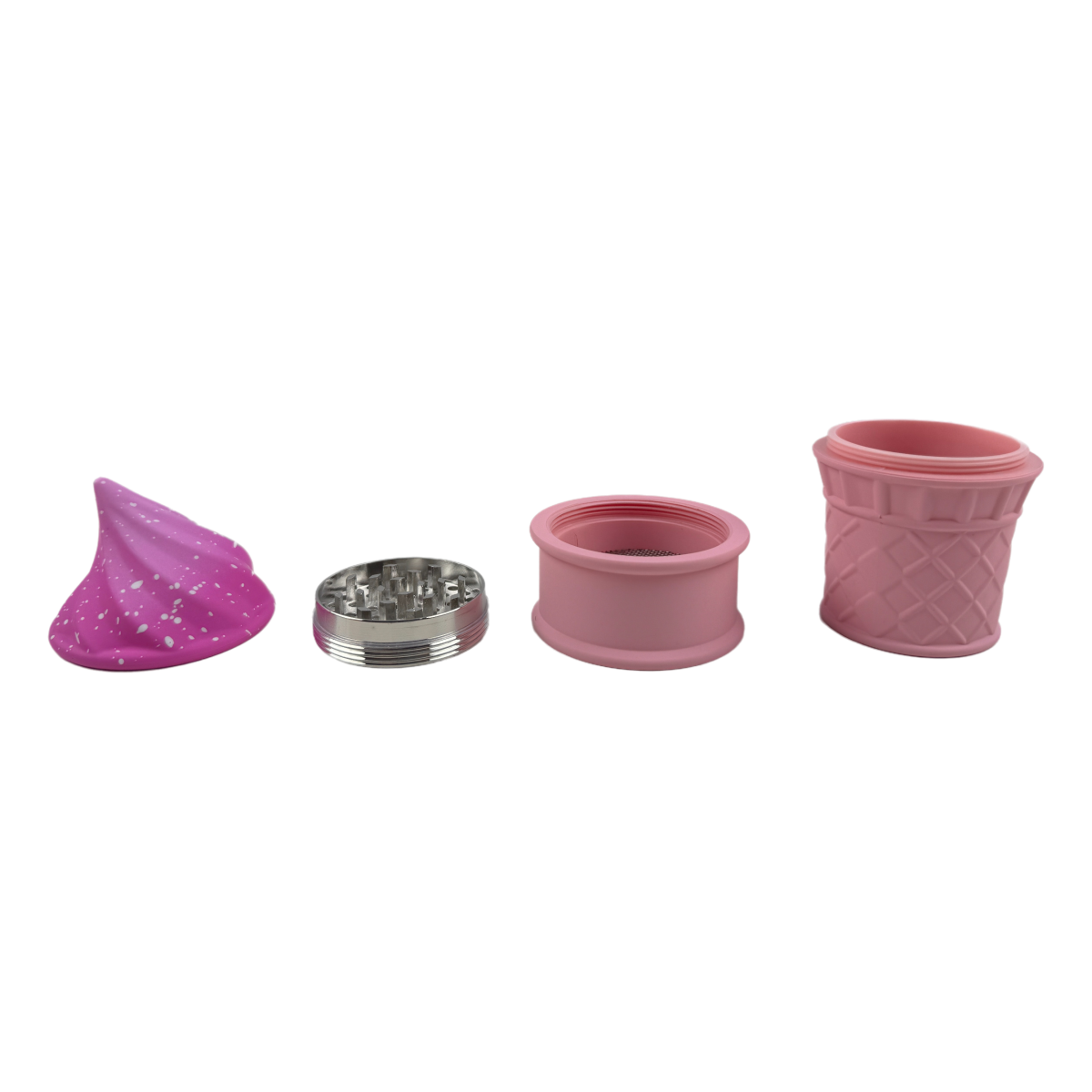 Ice Cream Cone Herb Grinder 4Layer Spice Crusher Cute Design Portable Smoke Tool
