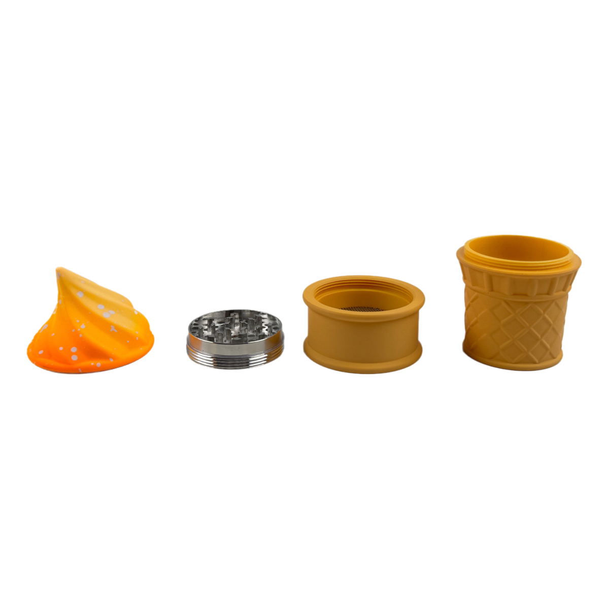 Ice Cream Cone Herb Grinder 4Layer Spice Crusher Cute Design Portable Smoke Tool