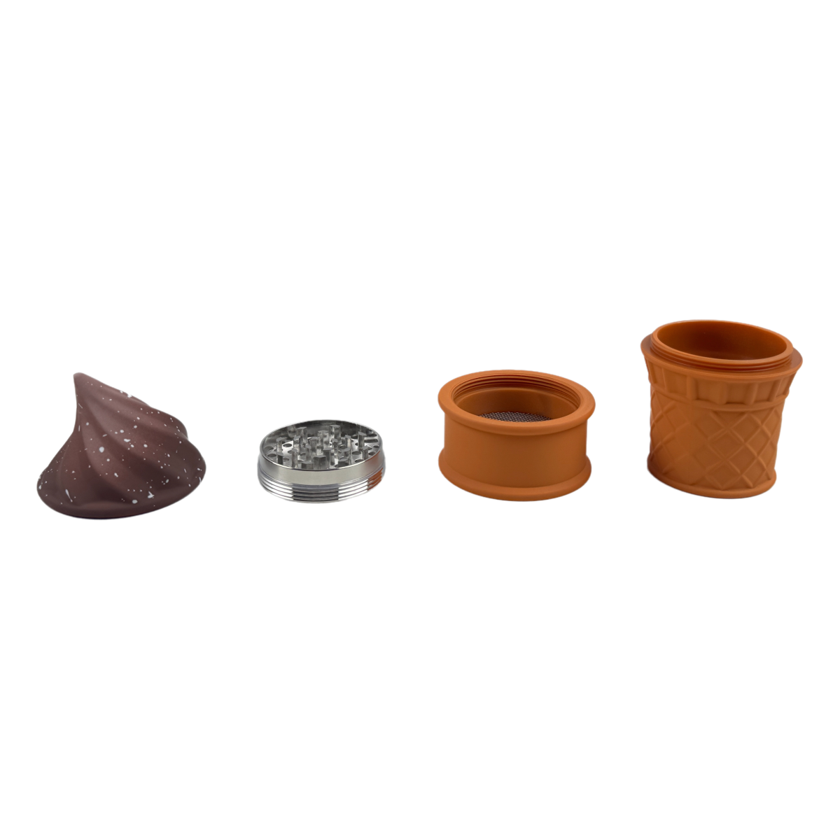 Ice Cream Cone Herb Grinder 4Layer Spice Crusher Cute Design Portable Smoke Tool