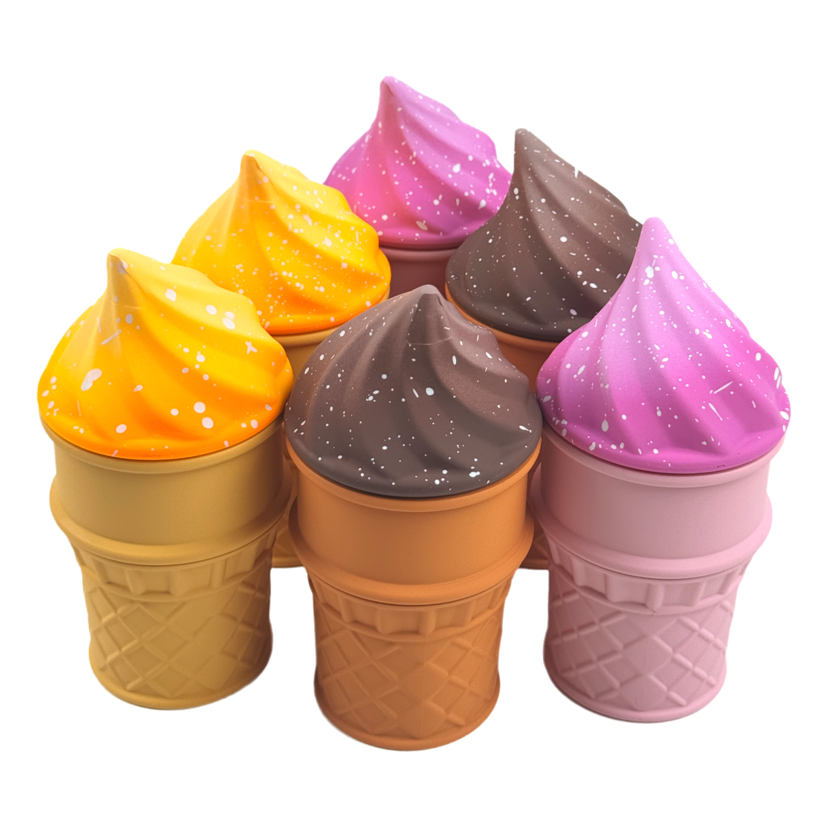 Ice Cream Cone Herb Grinder 4Layer Spice Crusher Cute Design Portable Smoke Tool