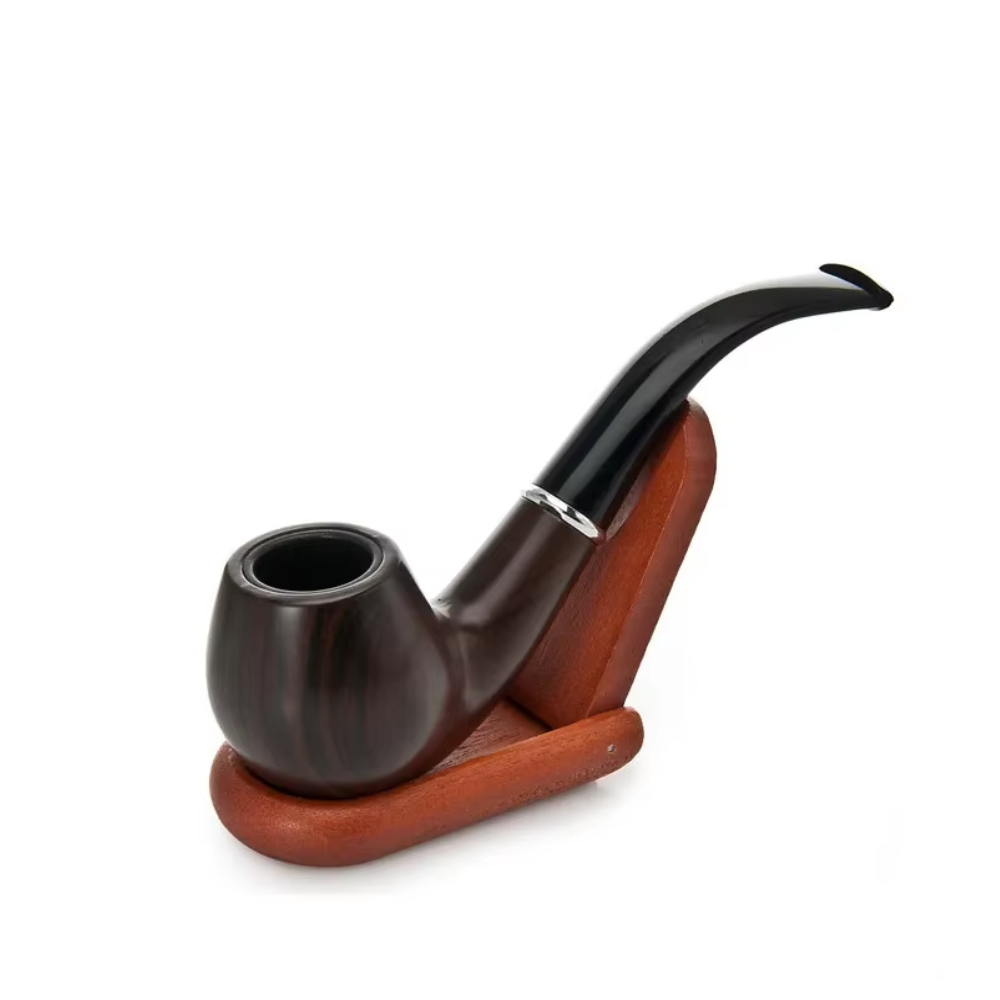 Durable Wooden Wood Smoking Pipe Tobacco Cigarettes Cigar Pipes Enchase Gift Brown