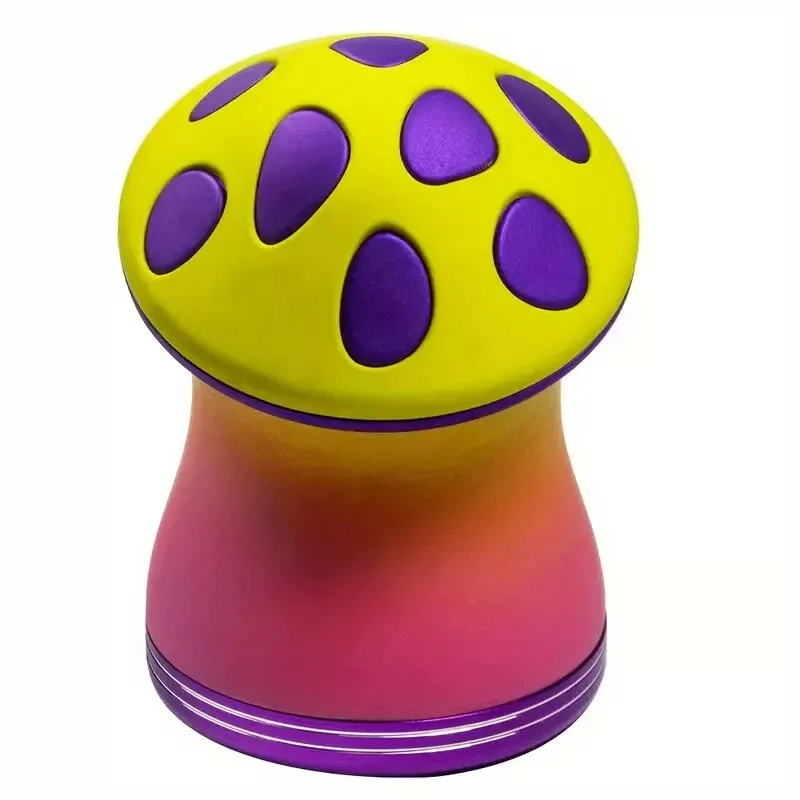 3" 4Pc Metal Mushroom Tobacco Herb Spice Grinder Smoke Crusher Halloween gift