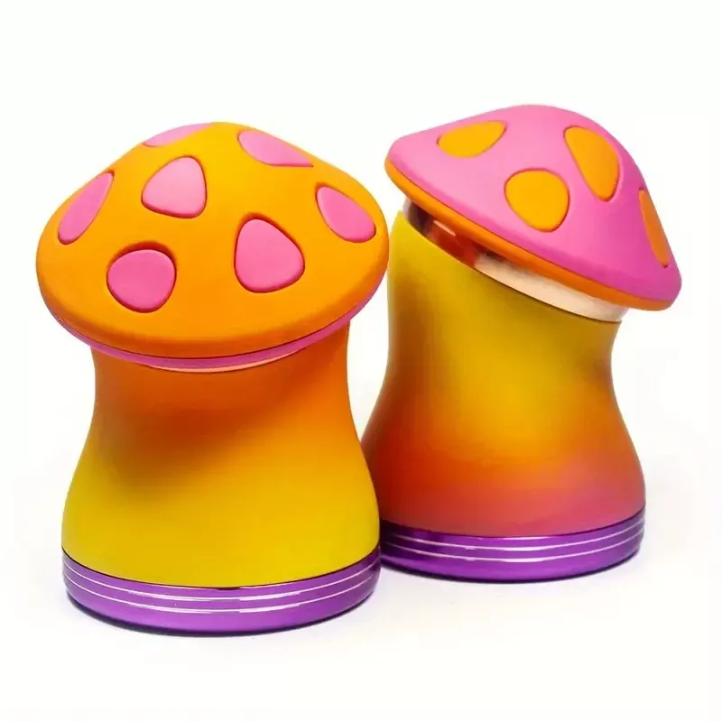 3" 4Pc Metal Mushroom Tobacco Herb Spice Grinder Smoke Crusher Halloween gift