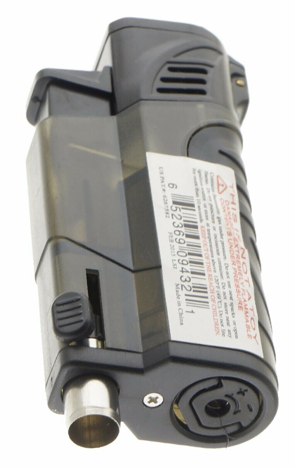 4 PACK Triple Clear Color Torch Lighter Adjustable Flame W/Cigar Puncher GR